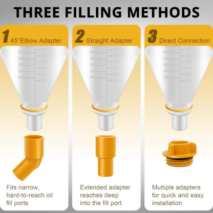 YSTOOL Automotive Engine Oil Filling Funnel Kit 15PCS No Spill Fluid Change Tool Set with 1.5QT Funnel and 14PCS Dedicated & Universal Adapters Fits Chrysler GM Toyota Ford VAG Jeep Dodge etc.