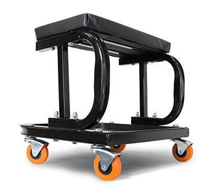 WEN 73011T 250 lb. Capacity Rolling Mechanic Seat with Onboard Storage
