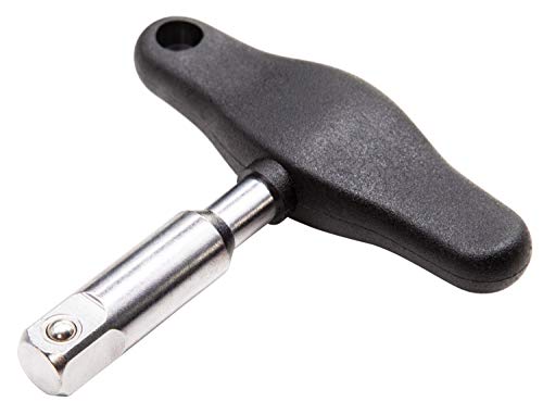 Steelman 6-Piece Oil Drain Plug Wrench Kit for Installing and Removing Plastic Oil Drain Plugs and Bolts, Includes 3/8-inch Drive T-Handle and Five CR-V Steel Adapters