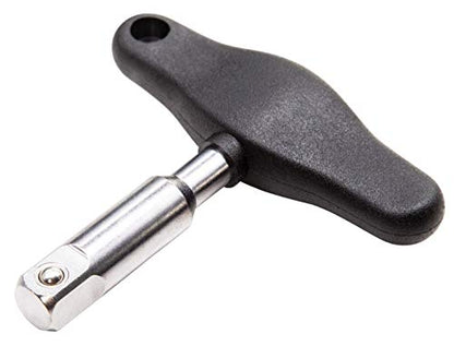 Steelman 6-Piece Oil Drain Plug Wrench Kit for Installing and Removing Plastic Oil Drain Plugs and Bolts, Includes 3/8-inch Drive T-Handle and Five CR-V Steel Adapters