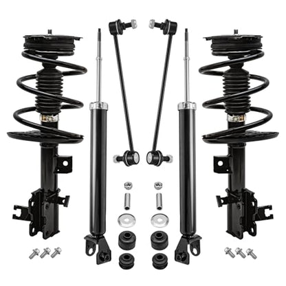 Detroit Axle - 6pc Front Struts Shocks Kit for 2013-2018 Nissan Altima, 2 | Struts with Coil Spring Assembly 2 Sway Bar End Links 2 Rear Shock Absorbers 2014 2015 2016 2017 Replacement Suspension - size: 6AQS47431/ strut shock sway kit