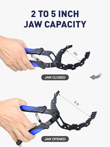 Self-Adjusting Oil Filter Wrench, Adjustable Oil Wrench, Fit 2-5'' Filters | Automotive Oil Change Kit, Self-Adjust Oil Filter Pliers, Motorcycle Fuel Filter Wrench, Large Oil Filter Removal Tool - style: Self-Adjusting