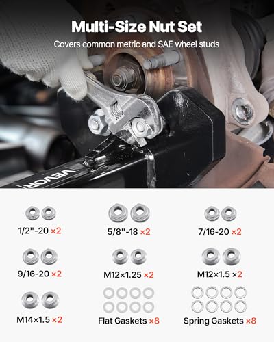 VEVOR Wheel Bearing Hub Removal Tool Kit, Compatible with All Axle Bolt Hubs 5, 6, 8 Lug Hubs Buster Puller, Universal Wheel Hub Shocker, Wheel Hub Buster Tool with Nuts & Washers for Sedan SUV Truck