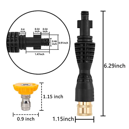 M MINGLE Foam Cannon, Compatible with Portland Husky and Ryobi Pressure Washer, with 5 Nozzle Tips, 1/4 Inch Quick Connector - size: 1 Wand