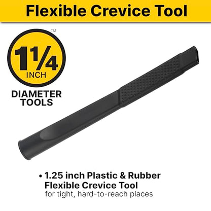 Shop-Vac 9017900 Flexible Crevice Tool, 1.25 Inch Diameter x 12 Inch Length, Accessing Tight Spaces and Corners, (1-Pack) - size: 12 inches x 1.25 inches
