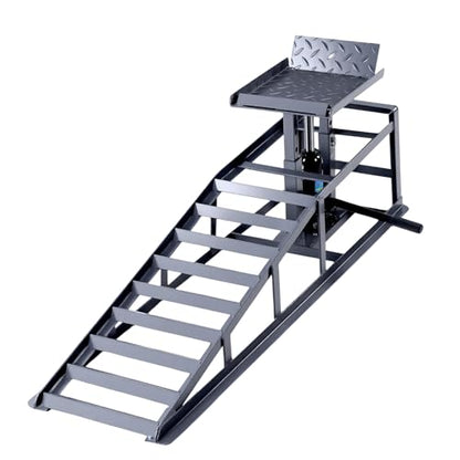 Generic 2 PCS Low Profile Car Lift Service Ramps Adjust Heights 9.8-15in Portable Auto Service Ramps 5T/11000LBS Capacity for Home Garage Maintenance Oil Changes