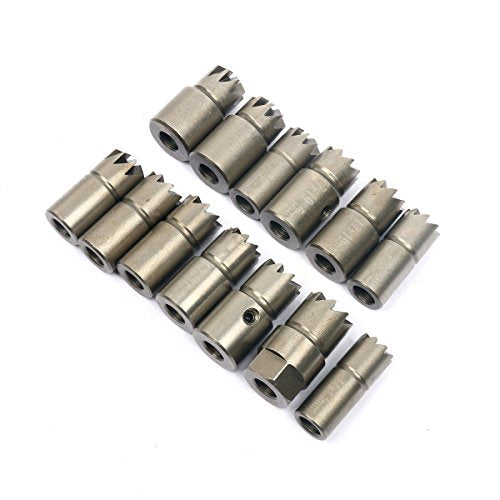 8milelake 17Pcs Diesel Injector Seat Cutter Cleaner Universal Injector Re-Face Reamer Tool Set