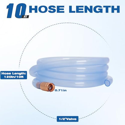 wadoy Shaker Siphon Hose 1/2",Gas Siphon Pump for Gasoline, safety siphon | 10FT Self-Priming Copper Valve, Extended PVC Hose for Gasoline, Diesel and Water, Ideal for Gas Cans, Boat and Lawn Equipment - size: 10FT