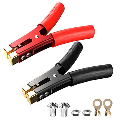 Goupchn Heavy Duty Crocodile Clamps Pure Copper 1000A Car Battery Charger Clamps 2PCS Power Replacement Battery Alligator Clips Jumper Cable Clamps Welder Clips for Car Automotive Vehicle Boat - size: 1000A