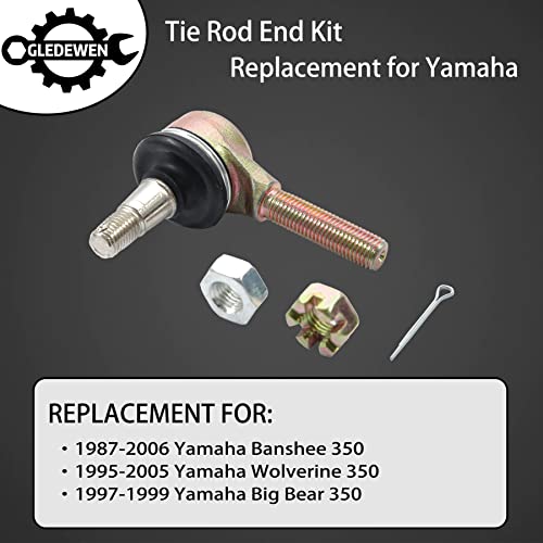 Tie Rod End Kit, Fit for 87-06 Yamaha Banshee 350, 95-05 Yamaha Wolverine | Compatible with 1997-1999 Big Bear 350, Ball Joint Set, ATV UTV Part Accessories - size: Yamaha