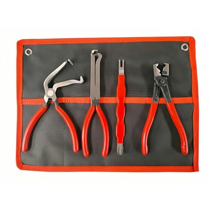 4-in-1 Automotive Clip Pliers Set, Electrical Disconnect & Connector Removal Tool Kit with Straight & 60° Angle Pliers, Separator & Hose Clamp Plier for Car Truck SUV Repair, Mechanics & DIY