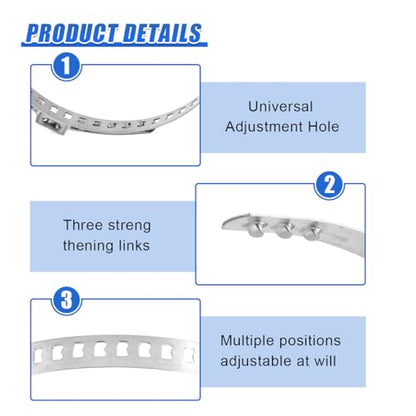 10PCS CV Boot Clamp Kit, Stainless Steel Adjustable Drive Shaft Axle Boot Clamps, 5PCS Small and 5PCS Large CV Joint Boot Crimp Clamps Repair Tool Kit for Steering Gear Gaiters(Silver)