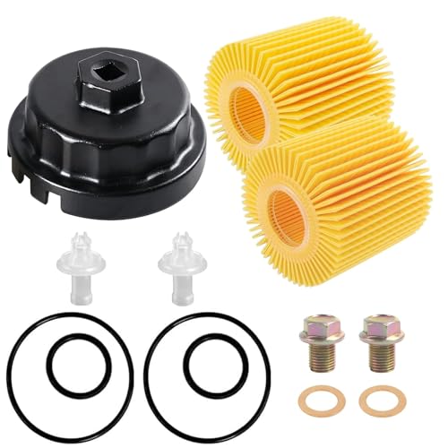 04152-yzza1 Oil Filter Change Kit with 64mm Oil Filter Wrench, Oil Drain Plug & Gasket for Toyota Tacoma Camry Tundra RAV4 Highlander Lexus ES/RX/Sienna