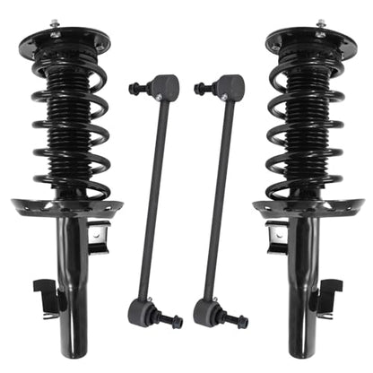 Detroit Axle - Front Struts Sway Bars for 2011-2017 Volvo S60 2015-2017 V60, 2 Struts with Coil Springs 2 Sway Bar End Links Suspension Replacement - size: 4QS54473/Sway Kit