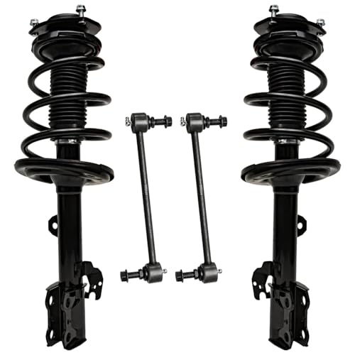 Detroit Axle - 4pc Front Struts Sway Bars for 2009-2012 Toyota Venza | 2 Struts & Coil Spring Assembly 2 Sway Bar End Links 2010 2011 Replacement Suspension Ready Strut Shock Kit - size: 4QS47215/ sway kit