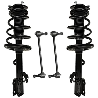 Detroit Axle - 4pc Front Struts Sway Bars for 2009-2012 Toyota Venza | 2 Struts & Coil Spring Assembly 2 Sway Bar End Links 2010 2011 Replacement Suspension Ready Strut Shock Kit - size: 4QS47215/ sway kit
