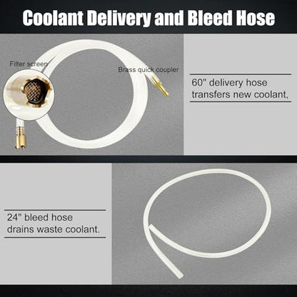 Coolant Vacuum Refill Kit, Cooling System Radiator Vacuum Purge & Fill Tool Kit, Automotive Coolant Filler with Universal Adapter Hoses for Car Motorcycle Truck Airlift Use Black - color: Black Case