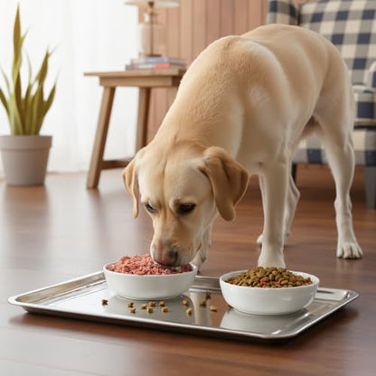 Oil Drip Pan Set – 2pcs Large 31.5 × 19.7 × 1 in Stainless Steel Pans with Gloves – Heavy Duty 410 Oil Drip Pans to Keep Floors Clean for Under Car & Garage Use - size: 31.5 × 19.7 × 1 in-2PCS