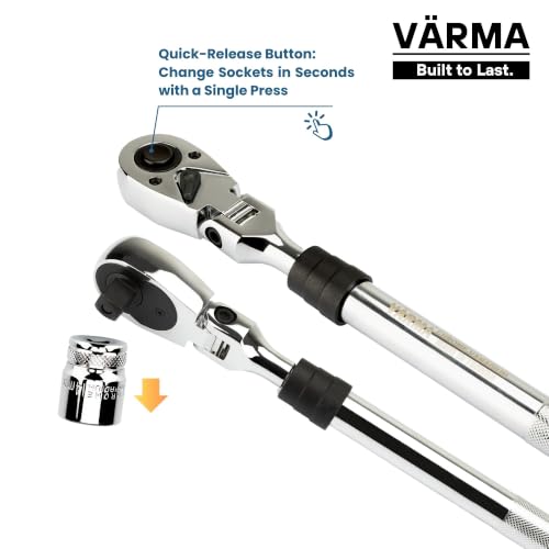 1/2" Drive Ratchet – 13.7–19.2" 6-Stage Extendable Handle, 90T Flex Head, Quick Release, Chrome Vanadium - size: 1/2" Drive Ratchet