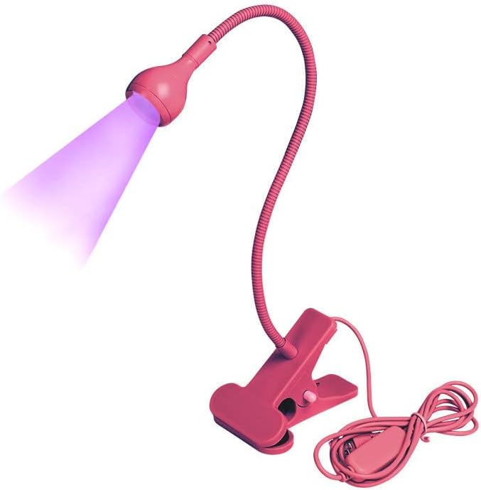 UV LED Lamp, 3W Portable Clamp Desk Lamp for Gel Nails, Mobile Repair, Rose - color: Rose