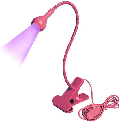 UV LED Lamp, 3W Portable Clamp Desk Lamp for Gel Nails, Mobile Repair, Rose - color: Rose