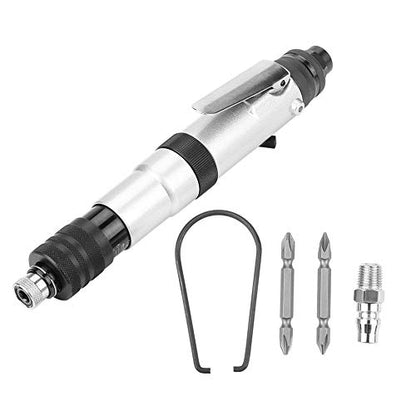 Jectse 1/4" Air Straight Pneumatic Screwdriver,1000RPM Mini Handhold Pneumatic Screwdriver Kit,Industrial Screw Driver Tool