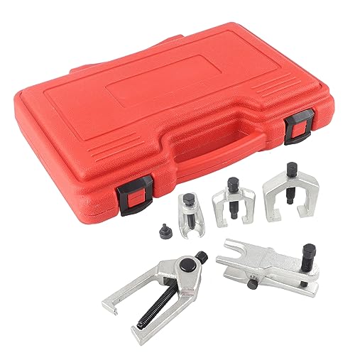 Ball Joint Separator Tool Set 5Pcs | Forged Steel Front End Service Puller | Tie Rod Remover for Cars/Trucks/SUVs | Heavy Duty Blow Form Case Storage