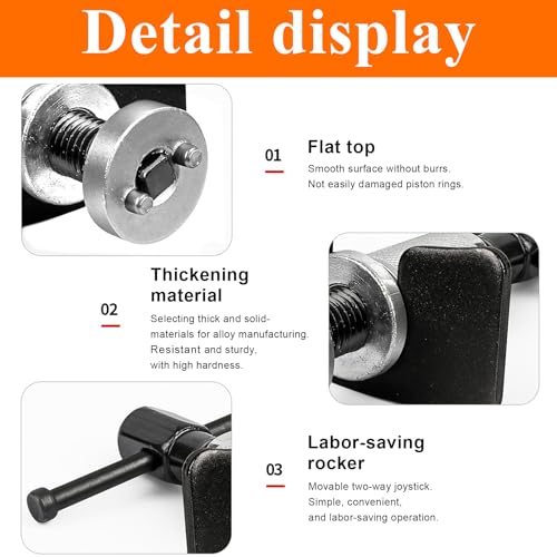 Brake Caliper Piston Rewind Tool,Car Rear Brake Pad Wind Back Tool,Right Handle Set Brake Caliper Wind Back Tool,Brake Piston Wind Back Tool for Replacement of Rear Brake Pad - size: Universal Style