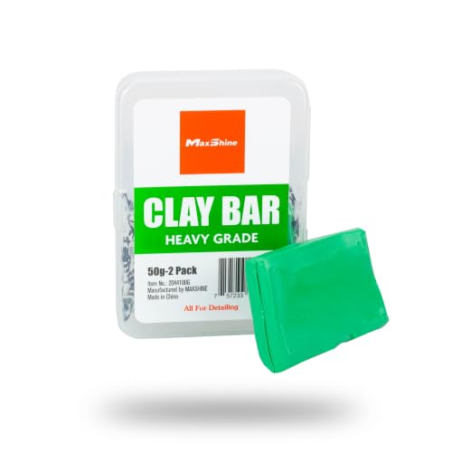Maxshine 2-Pack Magic Clay Bar - 50g Heavy Grade Car Detailing Clay Bars for Auto Paint, Glass, Plastic & Metal, Removes Surface Contaminants, Overspray, Grime & Embedded Dirt - style: 2-Pack Heavy Grade