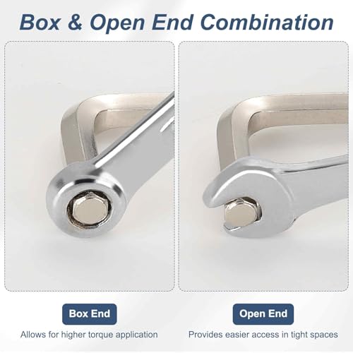 HARFINGTON 2Pcs Mini Super Thin Combination Wrench 5.5mm Metric 6-Point Box and Open End Stainless Steel Double Ended Spanner Tool for Automotive Pipe Furniture Machinery DIY Repair, Silver - size: 5.5mm