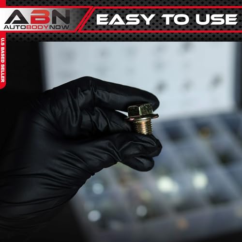 ABN Oil Drain Plug 76pc Assortment – SAE & Metric Drain Plugs & Washer Gasket Set Compatible with Jeep GM Ford Toyota