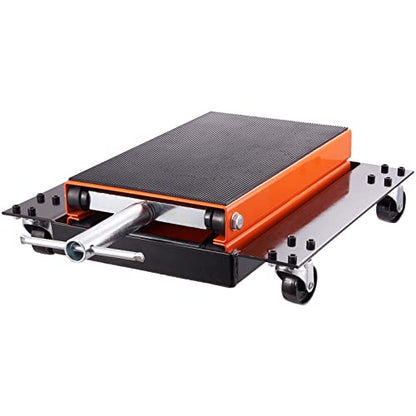 VEVOR Motorcycle Lift 1100lbs ATV Scissor Lift Jack with Dolly & Hand Crank | Garage Repair Center Hoist Crank Stand with Wide Deck and Tool Tray for Street Bikes, Cruiser Bikes, Touring Motorcycles | Garage Repair Center Hoist Crank Stand with Wide Deck
