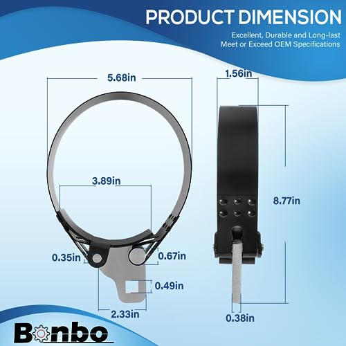 Bonbo 2322D Heavy-Duty Oil Filter Wrench 5-1/4" to 5-3/4" for Use With 1/2" Square Drive Tool