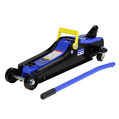 2T Low Profile Steel Floor Jack, 4000 lb, Single Pump, 3.3"-15.2" Lift | Heavy-duty steel, single-piston quick lift, low profile, 3.3"-15.2" range, includes storage bag, overload protection. - size: 2T Single Pump 3.3"-15.2" With Storage Bag