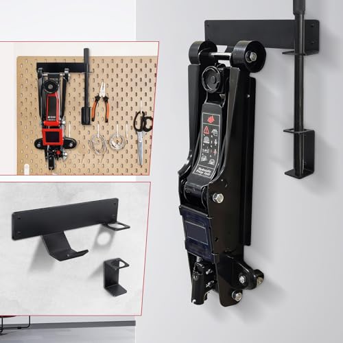 Floor Jack Stand Wall Mount Rack Organizer, Car Hydraulic Trolley Jack Stand Holder Storage Brackets for Tower Racing Trailer Accessories Tool
