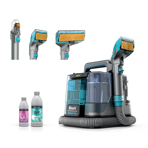 Shark StainStriker HairPro | Portable Carpet, Upholstery & Rug Cleaner | 3 Tools | Self-Cleaning | Perfect for Pets | Ultra-Powerful Stain & Odor Remover | Pet & OXY Solutions | Teal | PX253BRN - style: StainStriker w/ HairPro + 3 Tools