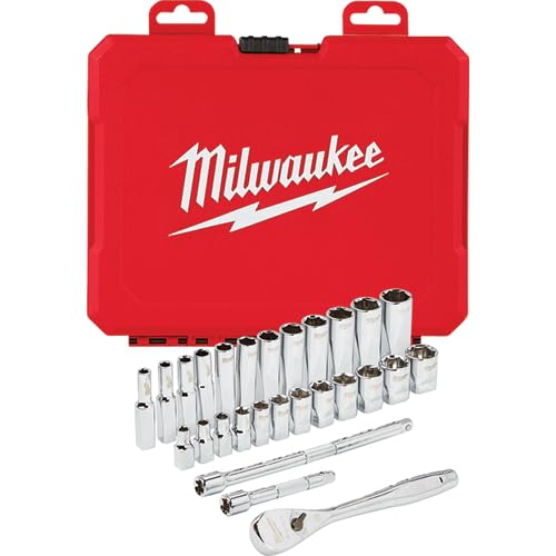Milwaukee Electric - 1/4 Drive 28PC Ratchet & Socket Set - Metric