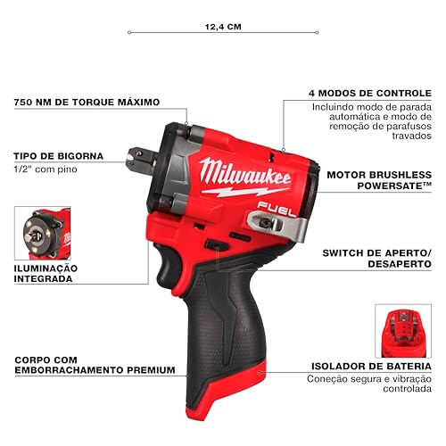 Milwaukee Electric - M12 FUELTRADE Stubby 1/2 Impact Wrench (Tool Only)