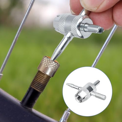 Gosknor 2pcs 4-Way Valve Core Tools, 4-in-1 Tire Valve Tool Valve Stem Core Remover Tire Valve Stem Puller Valve Stem Removal Tool for Bicycle Bike Automobile Car