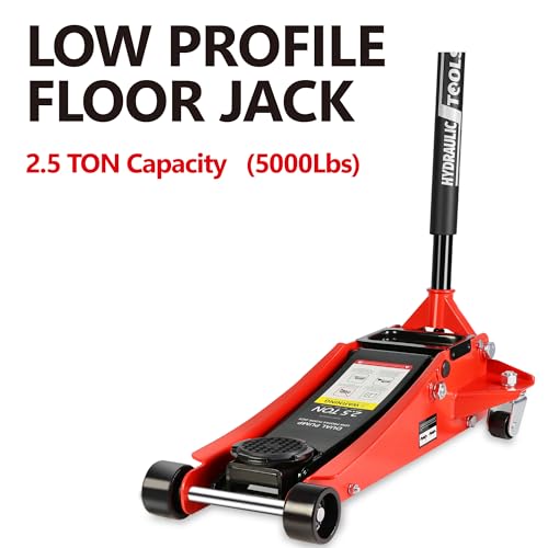 2.5 Ton Low Profile Floor Jack, Hydraulic Racing Floor Jack with Dual Pistons Quick Lift Pump for Sport Utility Vehicle, Lifting Range 3.5"-19.50" (2.5 Ton Lifting 3.5"-19.5") - size: 2.5 Ton Lifting 3.5"-19.5"
