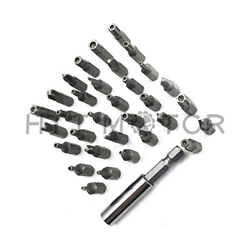 Tamper Proof 33Pc Security Bit Set Phillips Torx Hex Star Spanner Screwdriver [P/N: ET001-33-BK] - size: 33 Piece set