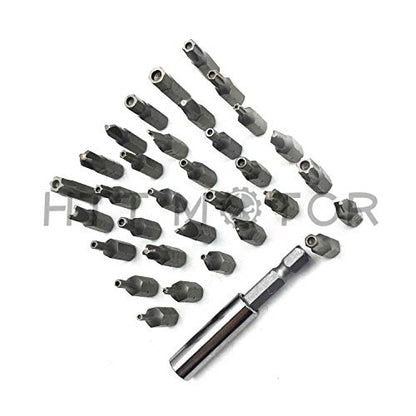 Tamper Proof 33Pc Security Bit Set Phillips Torx Hex Star Spanner Screwdriver [P/N: ET001-33-BK] - size: 33 Piece set
