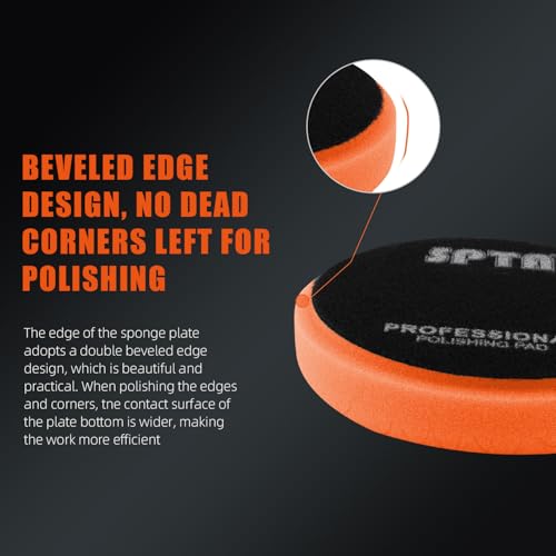 Buffing Polishing Pads, SPTA 5Pcs 6.5 Inch Face for 6 Inch 150mm Backing Plate Mix Cutting Force Buffing Pads Cutting Polishing Pad Kit for Car Buffer Polisher Compounding,Polishing, Waxing-SQMIX65 - size: 6.5 Inch