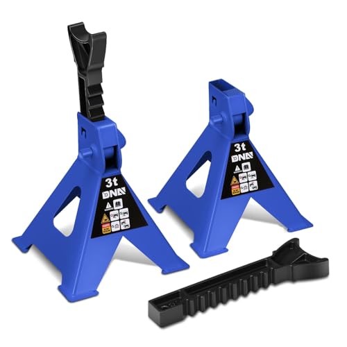 DNA Motoring 1 Pair Jack Stands, 3 Ton (6600 lbs) Capacity Car Lifting Stand, Adjustable Height Car Jack Stands for Cars, Sedans, Small Vehicles, SUV, TOOLS-00682-BL - style: 3 Ton Blue