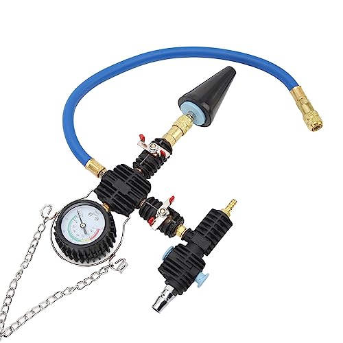 Coolant Refill Tool Kit | 90psi Pressure Tester with Accurate Gauge & Flexible Hose | Universal Radiator Vacuum Filler for Cars/Trucks/SUVs | 4 - Piece Kit with Storage Box