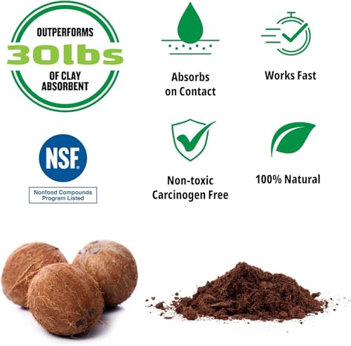 FlashDry Super Spill Absorbent, 5 Gallon Bucket, 100% Organic Coco Coir, Landfill Safe, OSHA Approved, Ideal for Absorbing Oil, Paint, Grease in Garages, Kitchens, Janitor Kits - size: 5 Gallon
