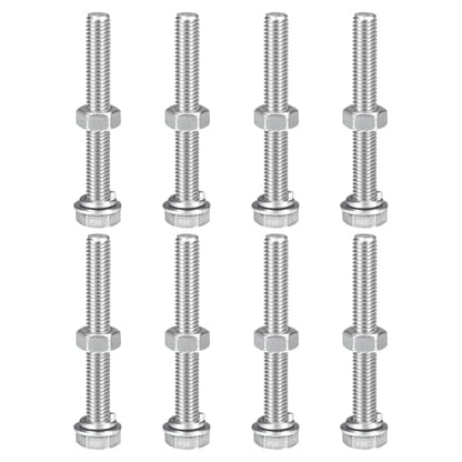 uxcell M8 x 65mm Hex Head Screws Bolts, Nuts, Flat & Lock Washers Kits, 304 Stainless Steel Fully Thread Hexagon Bolts 8 Sets - size: M8 x 65mm