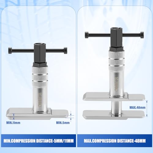 KZINO Heavy Duty Brake Caliper Compression Tool - Universal Motorcycle & Auto Caliper Spreader, Piston Compressor & Brake Pad Press Tool Kit