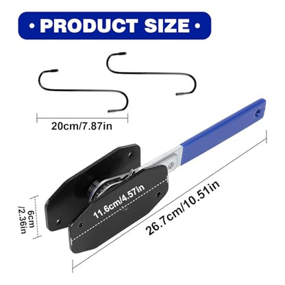 Brake Caliper Compression Tool, 360 Degree Swing Ratchet Brake Pad Tool with 2 Caliper Hanger, Universal Piston Spreader for Single Twin Quad Piston Car Repair Kit (Blue)