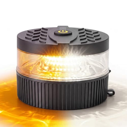 Battery Operated Amber/White Beacon Strobe Light w/Magnetic Base, Portable USB-C Rechargeable Mini Roof Top LED Warning Emergency Flashing Lights for Trucks, Vehicles, Car, Tractor 1-Pcs - color: Amber/White